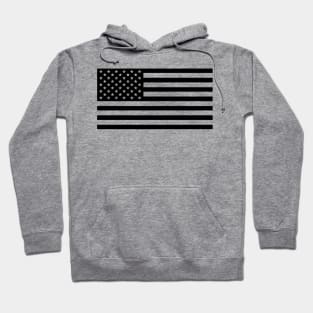 Black Transparent American Flag Hoodie